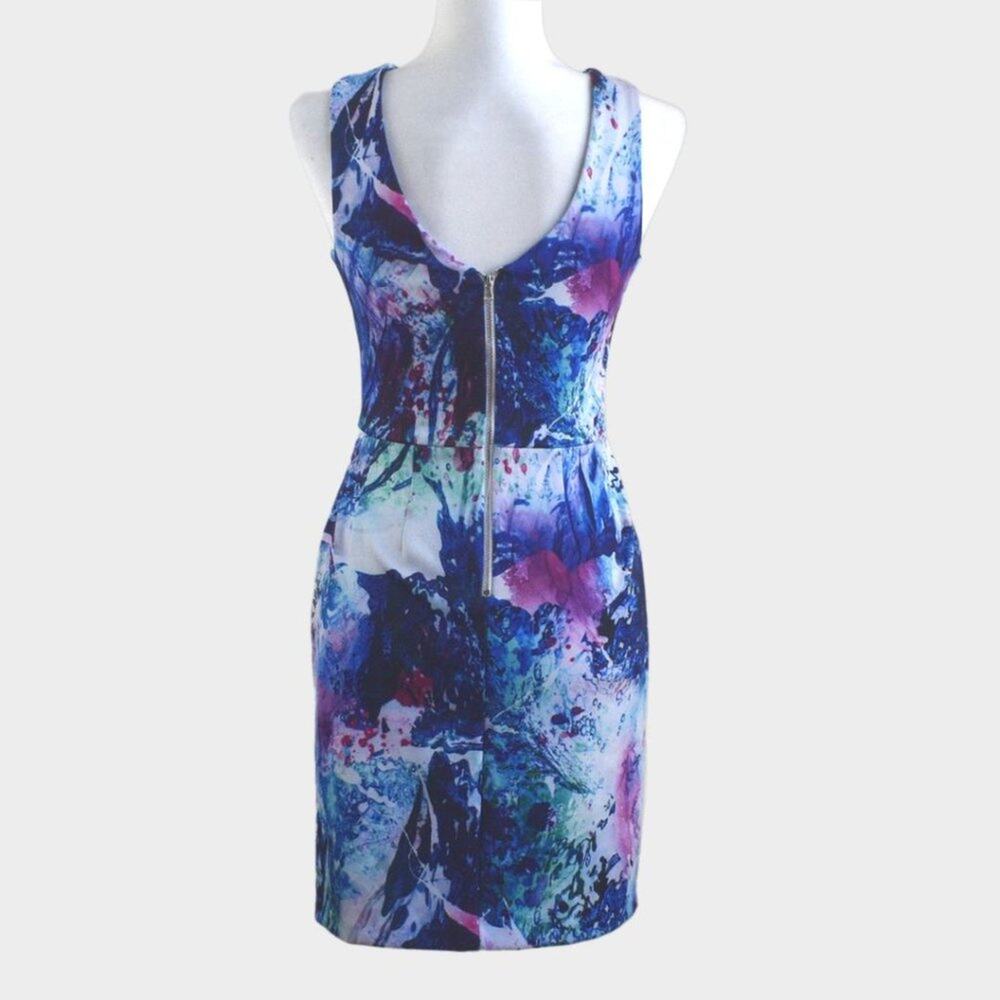 AMANDA UPRICHARD Reeves Dress Heritage Wash Abstract Watercolor Sheath XS - Picture 4 of 9